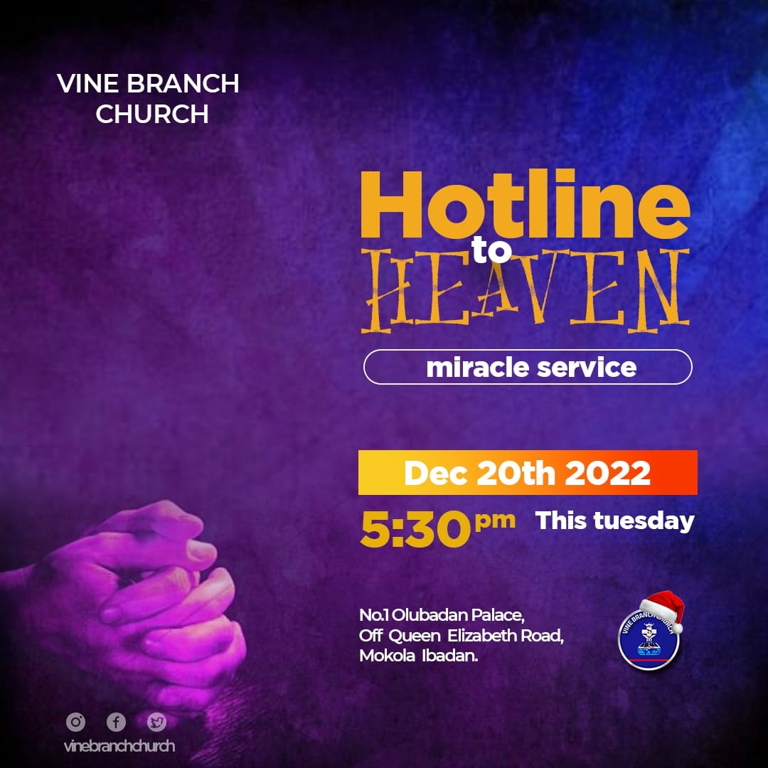 'When prayer becomes your habit, miracles become your lifestyle' 

Don't doubt the power of Prayer, Join us this Tuesday for a Supernatural experience! 

This Tuesday | 5:30 pm

#HotlineToHeaven
# VineBranchChurch
# VBCservice