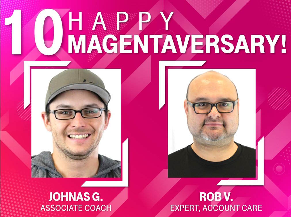 team505menaul's tweet photo. Milestone Magentaversary Alert! Cheers to a decade of awesome, Johnas and Rob! You are #famousforexperience and #MostLoved! 🥳 https://t.co/4Z1IYKoP6I