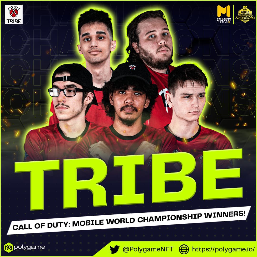 PolygameNFT's tweet photo. SCOOP:- @TribeGaming wins CALL OF DUTY mobile World Champions ๐
Congratulations to the team ๐
โข @imVaguee
โข @_Tectonic_
โข @imMarshy_
โข @jezz8zero8
โข @BoLuCODM
โข @SlothyXVI
โข @lilsqy
#CODMobile #Stage5 #CODMChamps22 #TRIBEWIN https://t.co/UkZEscjd8H