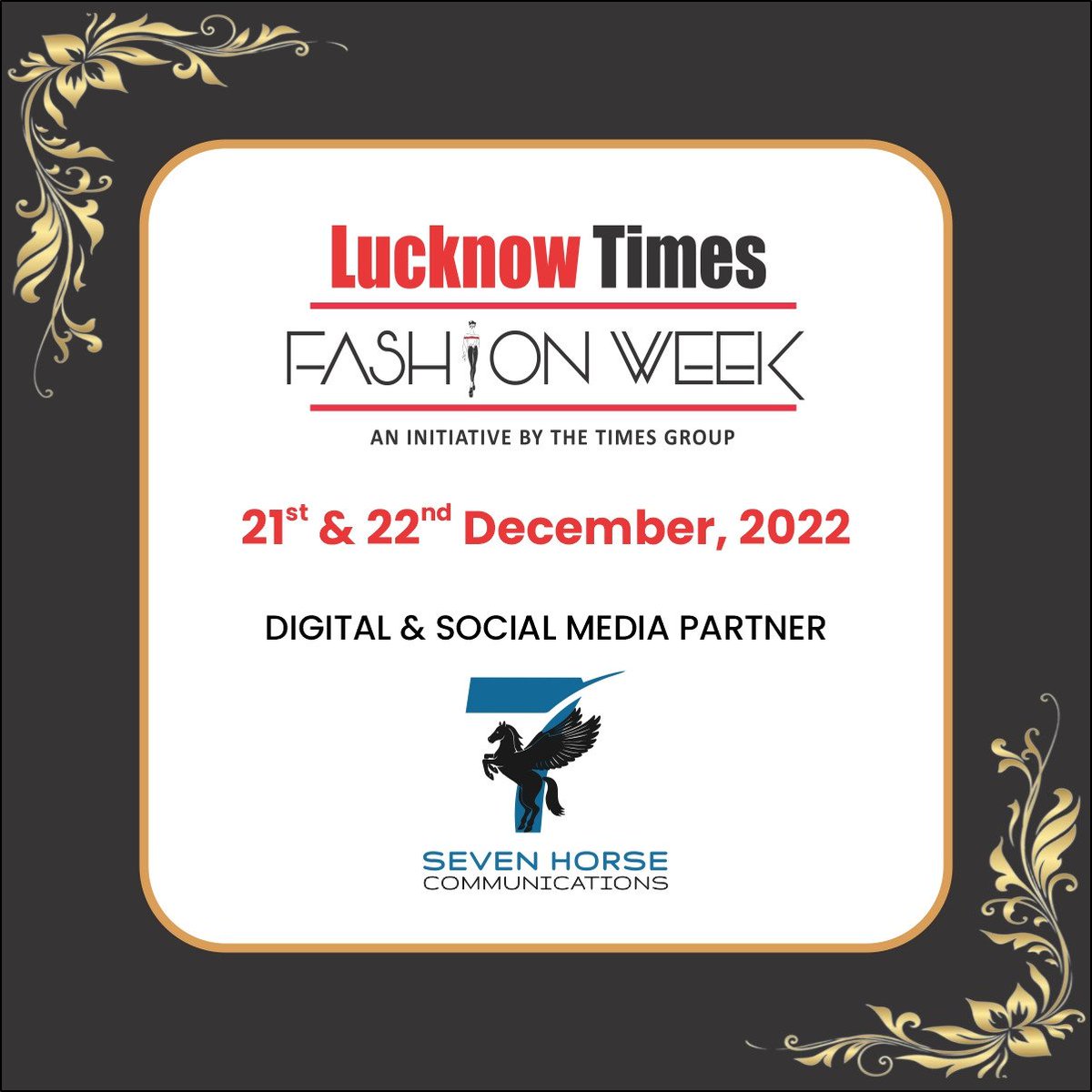 7Horse_Comm's tweet photo. #7HorseCommunications bringing all the hot updates from the #Lucknowtimesfashionweek on your plates. Witness all the fashionista updates and #BTS . As we proudly becomes the Digital &amp; Social Media Partner of @TimesFashionWk 
#DigitalMedia 
#SocialMedia https://t.co/NtngoHsoeg