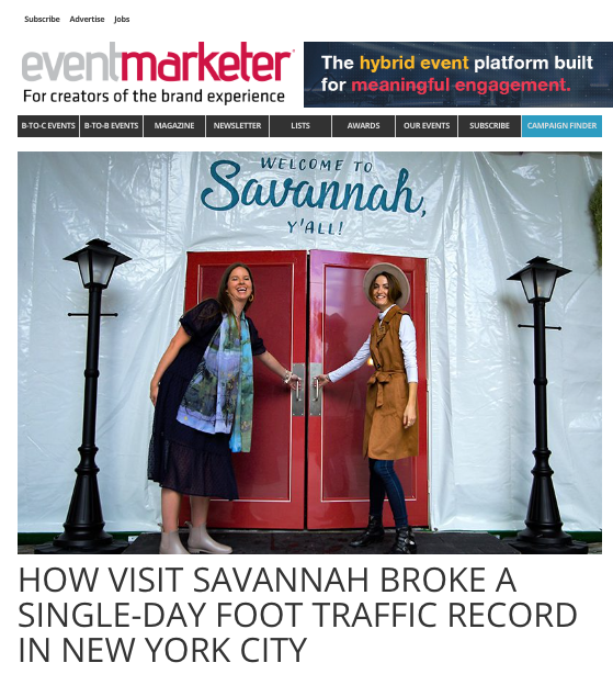 engageresonate's tweet photo. A big 'thank you' to the team at Event Marketer for showcasing our latest pop-up experience for our amazing clients at Visit Savannah! Check it out here: https://t.co/6b6HGVfMMb https://t.co/r4XzsJIhTQ