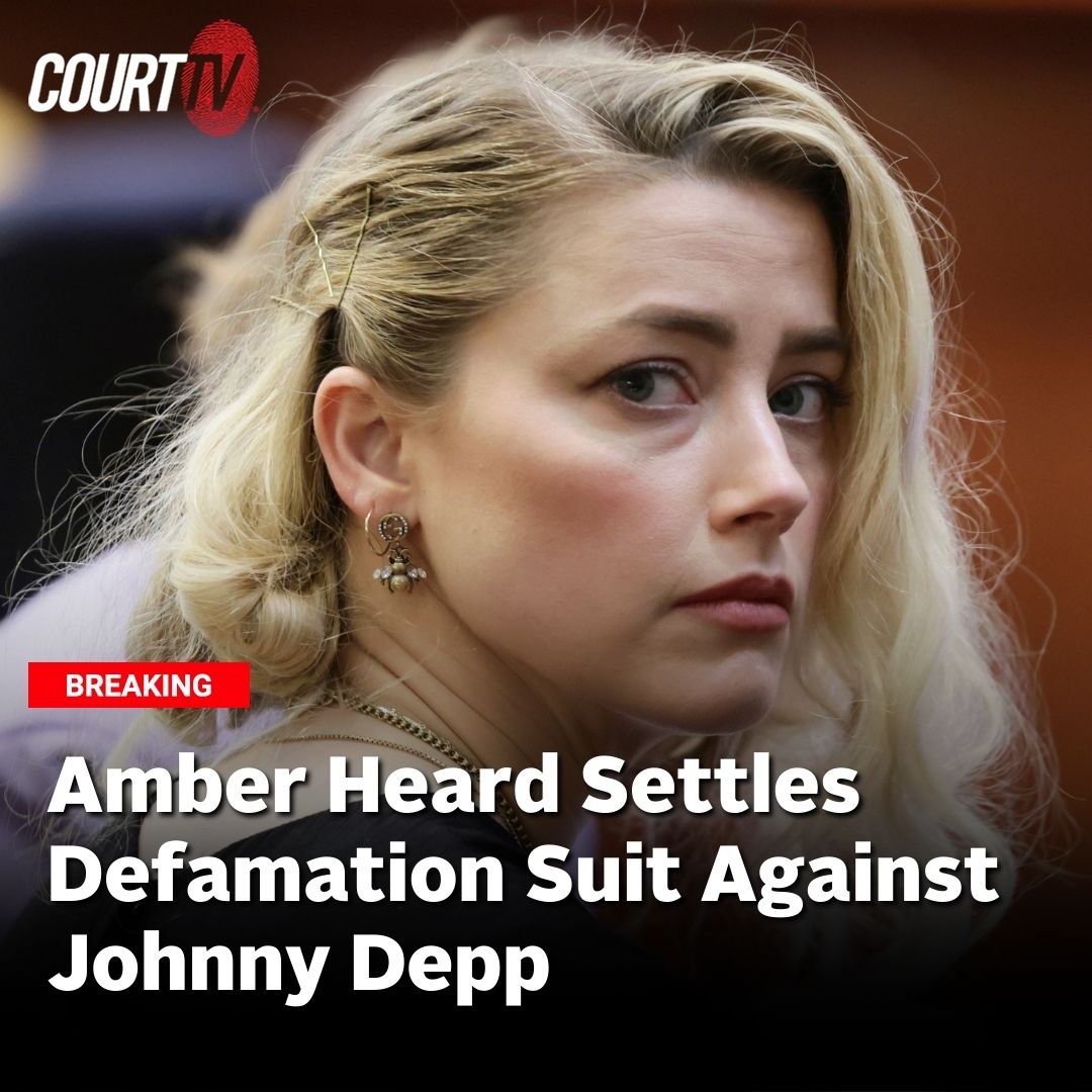 CourtTV's tweet photo. #BREAKING: Amber Heard has announced on her Instagram she's settled her defamation case against ex-husband Johnny Depp. https://t.co/JS1d4j2jVX
