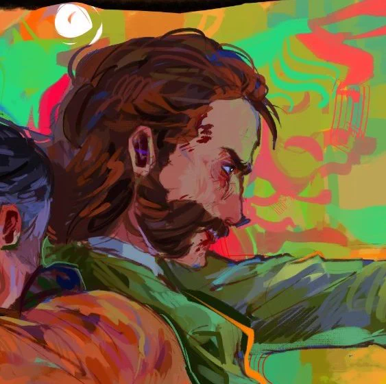 Funny how Harry and Sylves (oc) look similar to each other haha; both bearded and have medium-length hair. No other reason 