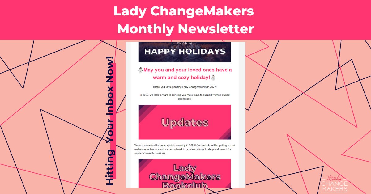 ladychangemaker's tweet photo. Check your inboxes for another great Lady ChangeMakers Newsletter!

Don't miss another newsletter, sign up today! https://t.co/4VZq556w1x

#ladychangemakers #LCM #womenownedbusiness #supportwomenownedbusinesses #womenownedbiz #shopwomenowned #supportwomenownedbusiness https://t.co/hJ5GIOK7TB