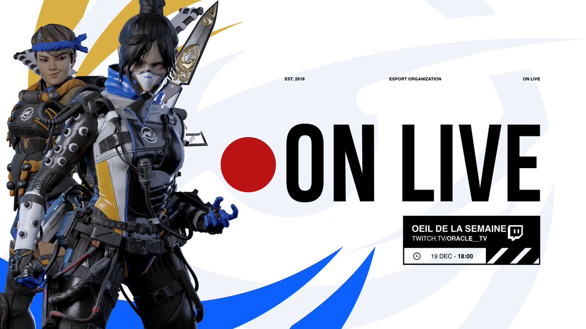 OracleEsport's tweet photo. 🎬 #OnLive | #ODLS
Aujourd'hui dans "l'Oeil de la semaine", @Mathi_974 et @Oracle_EiRiNi pour l'actu d'Oracle Esport !
🗓️Au programme :
SSBU : Matheo en difficulté
FIFA : Pedro au porte du Brasileirão
APEX : La PL au bout des doigts
⏰ 18h00
📺https://t.co/4doXyywk65 👁️ https://t.co/OkrH9oNdQQ