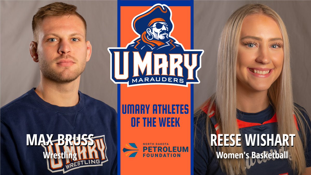 UMary Marauders (@umarysports) on Twitter photo This week's North Dakota Petroleum Foundation UMary Athletes of the Week are Max Bruss from <a href="/UMaryWrestling/">UMary Wrestling</a> and Reese Wishart from <a href="/UMaryWomenBball/">UMary Women’s Basketball</a> | Congratulations!
#HooksUp #LifeatMary This week's North Dakota Petroleum Foundation UMary Athletes of the Week are Max Bruss from <a href="/UMaryWrestling/">UMary Wrestling</a> and Reese Wishart from <a href="/UMaryWomenBball/">UMary Women’s Basketball</a> | Congratulations!
#HooksUp #LifeatMary