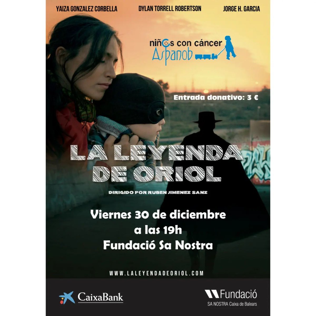 leyendadeoriol's tweet photo. Después de un largo recorrido internacional en festivales de cine, con 36 selecciones y 9 premios, #LaLeyendaDeOriol regresa a #Palma para concluir esta bonita leyenda a beneficio de #Aspanob. 

Fecha: 30 de diciembre
Lugar: Fundació Sa Nostra C/ Concepció, 12
Donativo: 3€ https://t.co/5Li5vkRhQ1