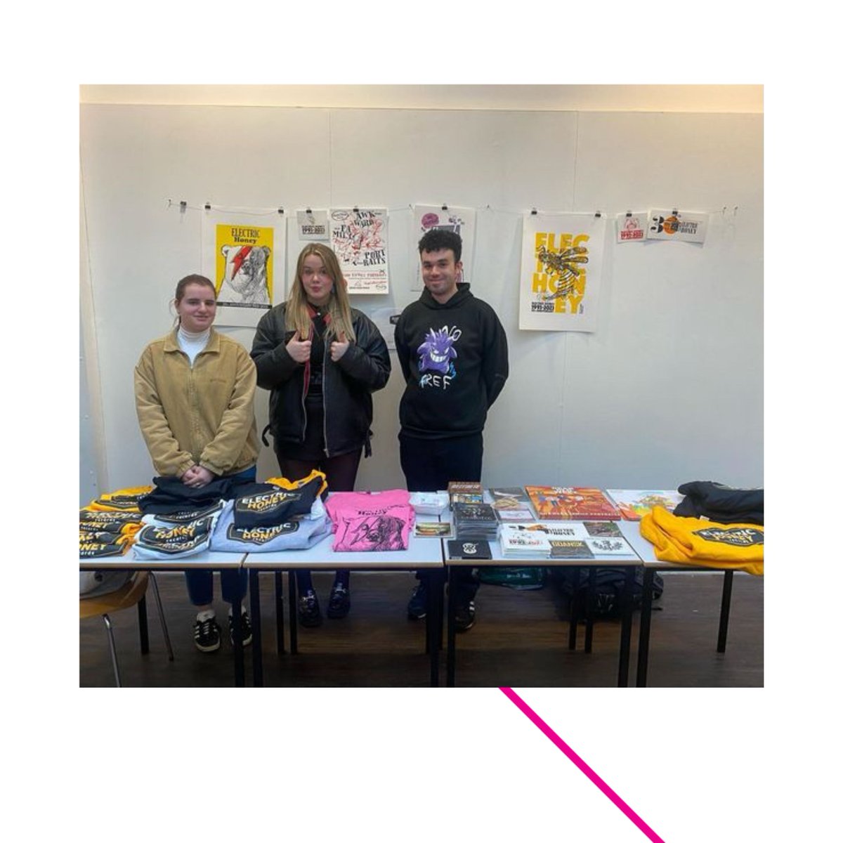 Tomorrow at our West Campus, students from our HND Music Business course will be hosting a lunchtime pop-up (12:30-13:30) featuring some limited-edition creations by our great friends at <a href="/ElectricHoney25/">Electric Honey🐝</a>. Pop down, grab a last-minute gift, we’d love to see you there! *cash only!