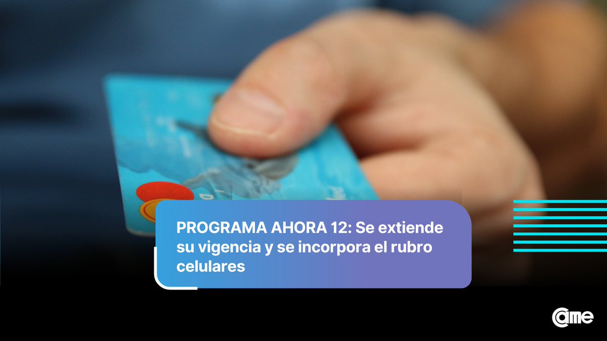 ➡️ <a href="/ComercioArg/">Secretaría de Industria y Comercio</a> prorroga el Programa #Ahora12 hasta el 30 de junio de 2023 y suma el rubro celulares de producción nacional. 

Conocé cómo quedan dispuestas las tasas de descuento para comerciantes para las diferentes opciones de financiamiento acá 🔗bit.ly/ProrrógaAhora12