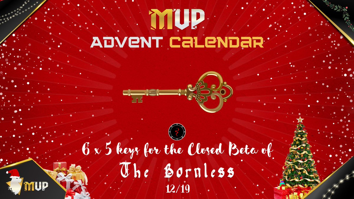 MVP_Guild's tweet photo. 🎄 MVP Advent Calendar #19 🎄

🎁 Today we are giving away not 1 but 5 accesses to the closed beta of The Bornless to 6 people so you can play with your friends !

📋 To enter, simply follow @MVP_Guild, @TheBornlessGame and RT this tweet 

🍀 Good luck everyone https://t.co/Liat1yyDGp