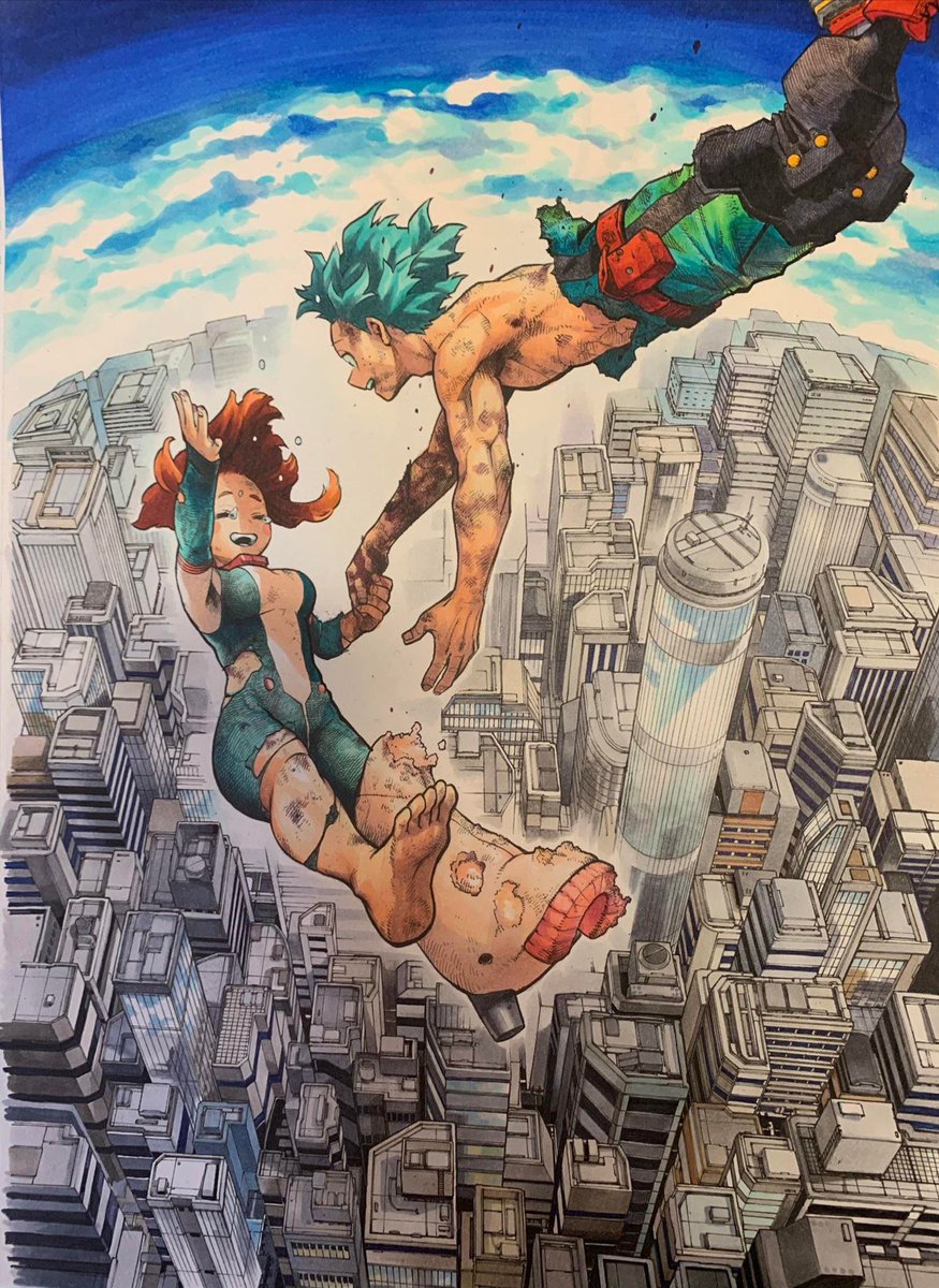 Phantomastre_'s tweet image. This being actually official arts drawn by Horikoshi will always make me happy 😭 #Izuocha