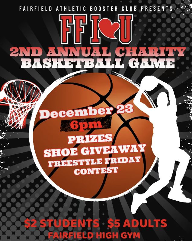 The 2nd Annual FF I❤️U will take place inside Ronald D. Thompson Gymnasium this Friday. There will be a shoe giveaway and a Freestyle Friday contest. Tickets can be purchased at the door, students $2 and adults $5.