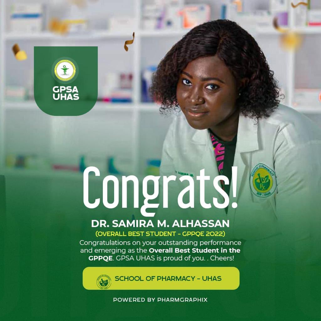 Uhas_Gpsa's tweet image. Reserving the best for the last 

Meet Dr. Samira Mina Alhassan, the overall best student in this year GPPQE 🫶.