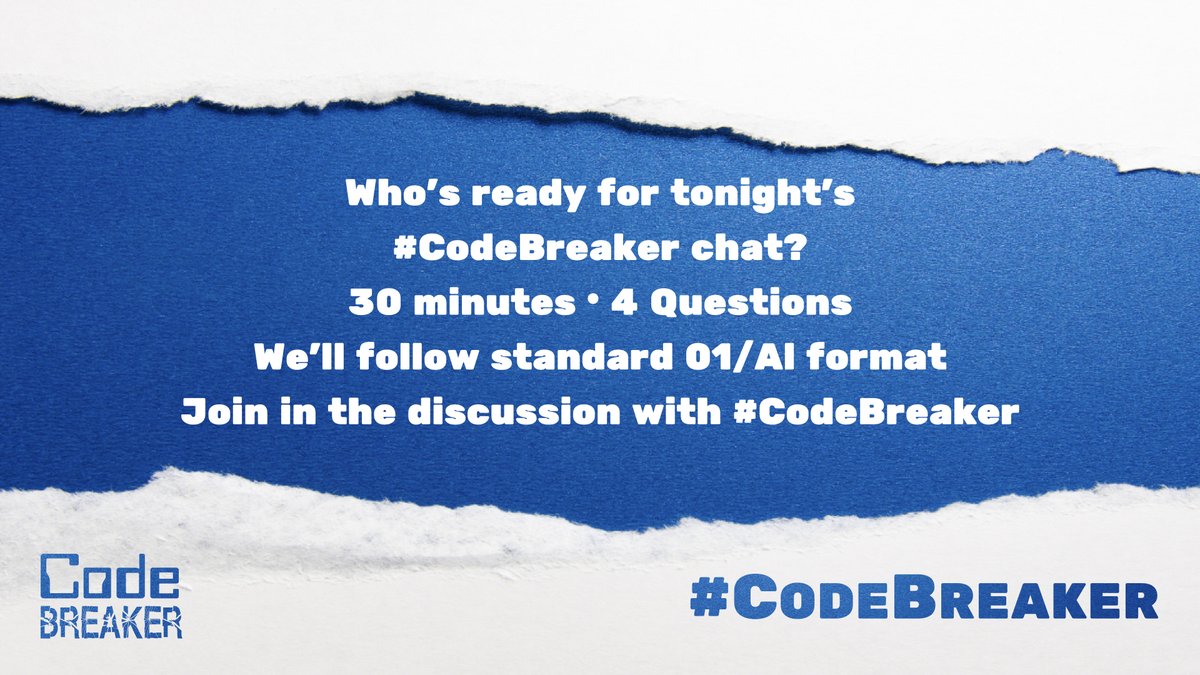 Code Breaker Inc. on Twitter "Who's ready for this evening's 