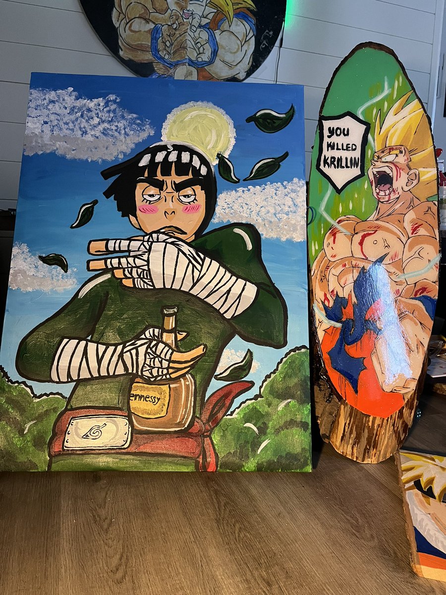 LesterJordan11's tweet photo. #rocklee #goku #painting #drunk #hennessy #naruto #art #artist https://t.co/uL07pmZhWm