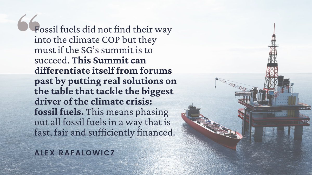 We welcome these plans for a new Climate Ambition Summit  &amp; wholeheartedly agree we can no longer "sit on the sidelines", but "find real solutions". Impassioned demands in the lead-up to &amp; beyond COP27 underscore hunger across the world for real solutions like #FossilFuelTreaty