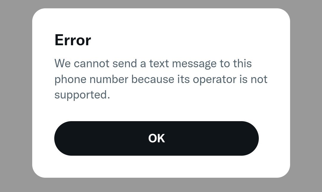 listenster's tweet photo. @TwitterSupport Two factor authentication is not working on Twitter from last 4-5 days, shows 
" we cannot send a text message to this phone number because its operator is not supported "

Lots of people facing this issue I hope you guys will fix it soon @TwitterSupport https://t.co/JerMWOUfDC