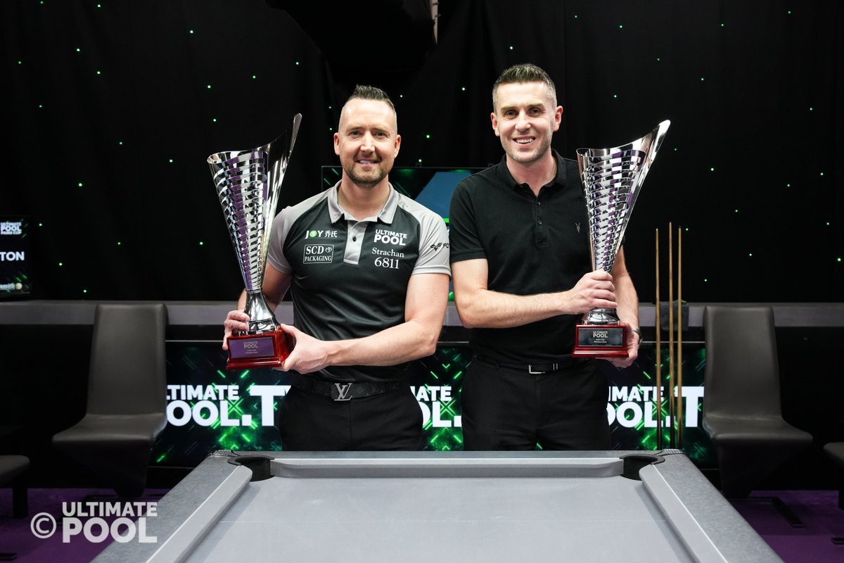ultimatepool_'s tweet photo. 🏆 𝗧𝗛𝗘 𝗗𝗥𝗘𝗔𝗠 𝗧𝗘𝗔𝗠 𝗔𝗥𝗘 𝗧𝗛𝗘 𝗖𝗛𝗔𝗠𝗣𝗜𝗢𝗡𝗦 🏆

In a final where the standard was simply out of this world, Gareth Potts &amp; Mark Selby end the reign of Karl Sutton &amp; Shaun Chipperfield to become the new Ultimate Pool Pairs Cup Champions!

#UltimatePool 🎱 https://t.co/OioZLdb1ZM