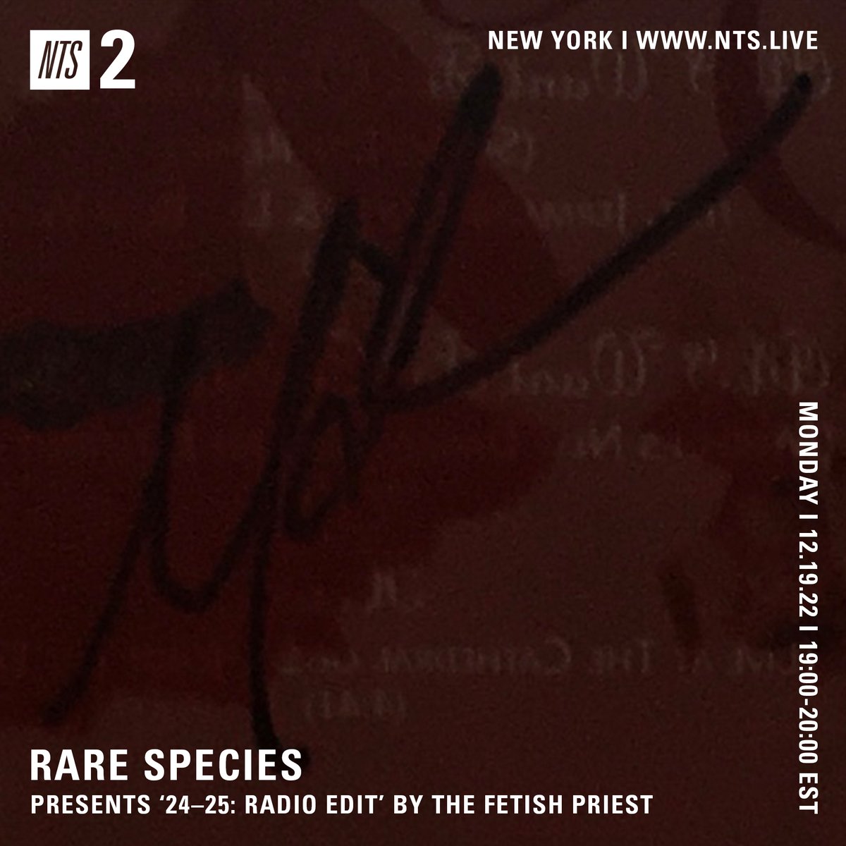 Rare Species w/ special guest The Fetish Priest for the next 60 minutes playing deep cut soul &amp; R&amp;B, spiritual, gospel and soul Christmas songs. Tune in: nts.live/2