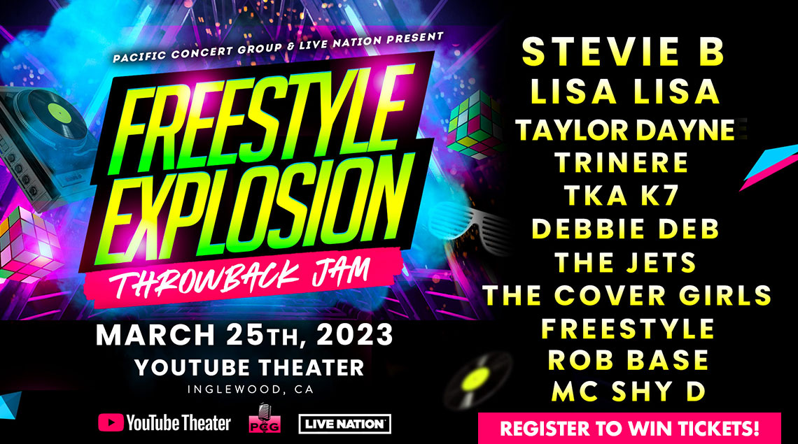 oldschool1047's tweet photo. Old School 104.7 is the station with your Freestyle Explosion Throwback Jam tickets! See Stevie B, Lisa Lisa, Taylor Dayne, Trinere, Debbie Deb and more! It’s all coming March 25th, 2023 at the YouTube Theater in Inglewood. Register to win at https://t.co/XokgqVk3OX! https://t.co/NfyIc5iVXE