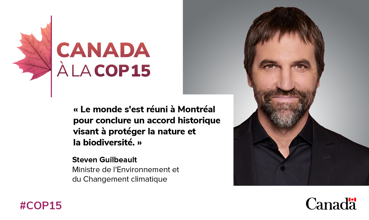 1/2 #COP15 : Aujourd’hui, nous avons vécu un moment historique pour la #nature, à Montréal. Le Cadre mondial de Kunming-Montréal pour la biodiversité est une grande victoire pour notre planète et l'humanité toute entière.