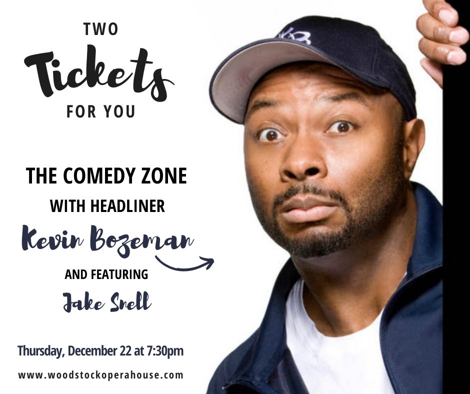 woodstockopera's tweet photo. WIN 2 FREE TICKETS for this Thursday's Comedy Zone! Like this post and tag the person you would love to laugh with for a chance to win to see headliner @kevinbozeman and feature comic @SnellYouLater! #kevinbozeman #jakesnell #WoodstockOperaHouse https://t.co/dcsUPORxQb https://t.co/C505y863Bg