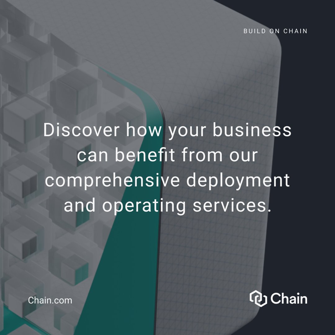 Chain's tweet photo. Unlock the power of blockchain technology and upgrade your business model with #ChainProtocol. ⚡️
Discover all the ways you can #buildonchain. ➡️ https://t.co/xOiaukskw3 https://t.co/7cdeHtSEJt
