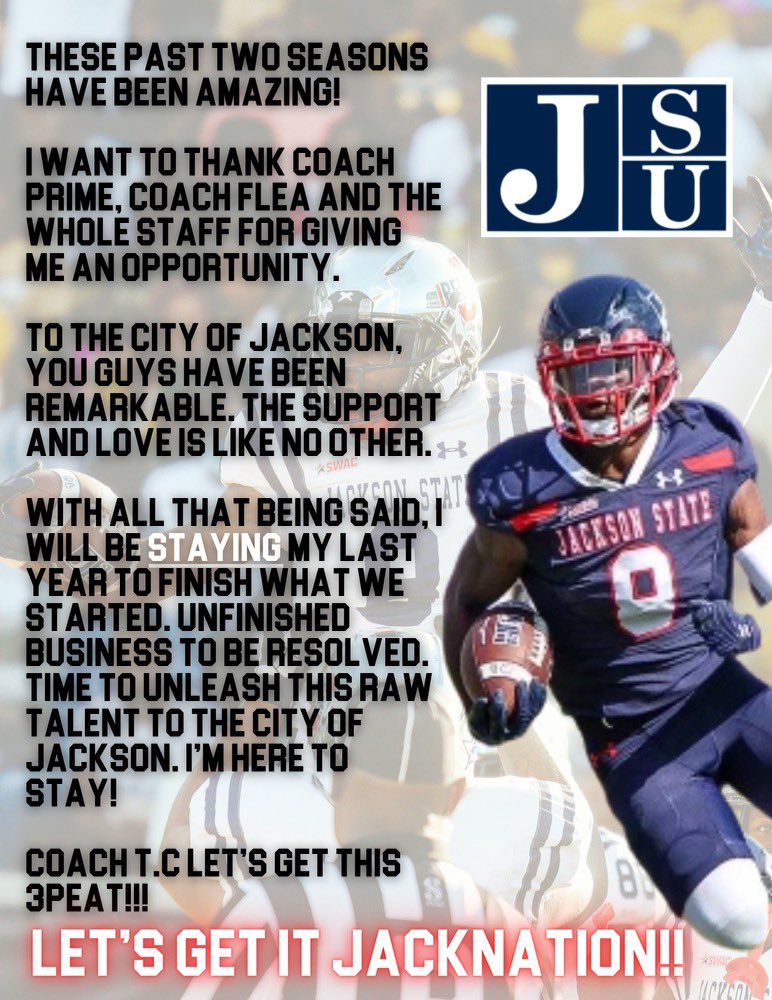 fns_jd23's tweet photo. I’M Here To Stay💫 Last Ride💙 

You Know Wassup Coach🔥

Let’s 3peat @CoachTaylor010 
#BleedTheeBlue #THEEiLove #jacksonstate https://t.co/mbzQIZXKei