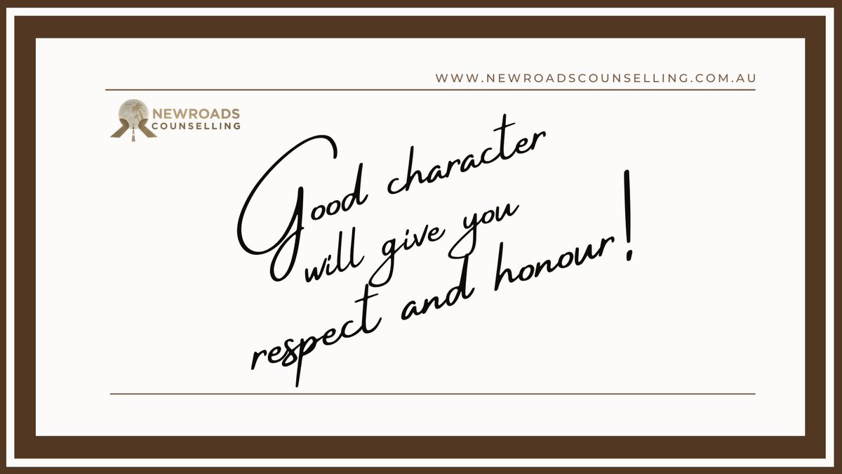 NewroadsAu's tweet image. #BetterRelationshipTips #Good #character will #give you #respect and honour! #values #earnrespect #upbringing #teaching #goodrolemodel #parents #attitudes #comply #authority #hirarchy #learning #opentoteaching #parentingchildren #walkthetalk #youngpeople newroadscounselling.com.au/blog/