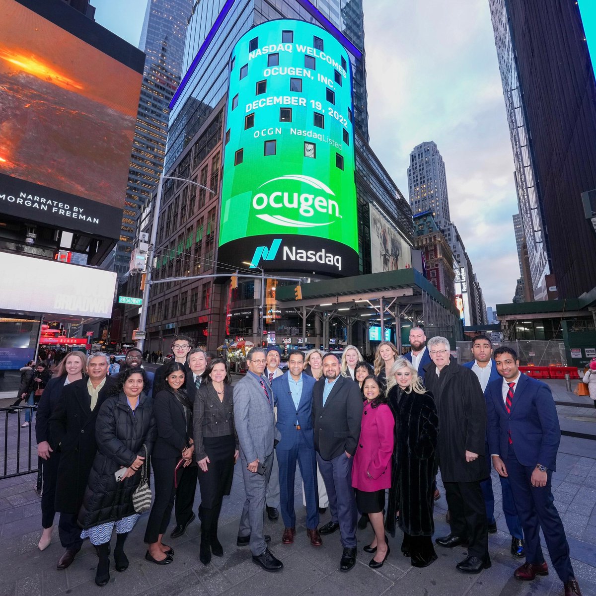NasdaqExchange's tweet image. Join us in welcoming @Ocugen to the @NasdaqExchange Closing Bell. 🧬🛎

$OCGN is a biotechnology company focused on discovering, developing, and commercializing novel gene and cell therapies and vaccines. #NasdaqListed
