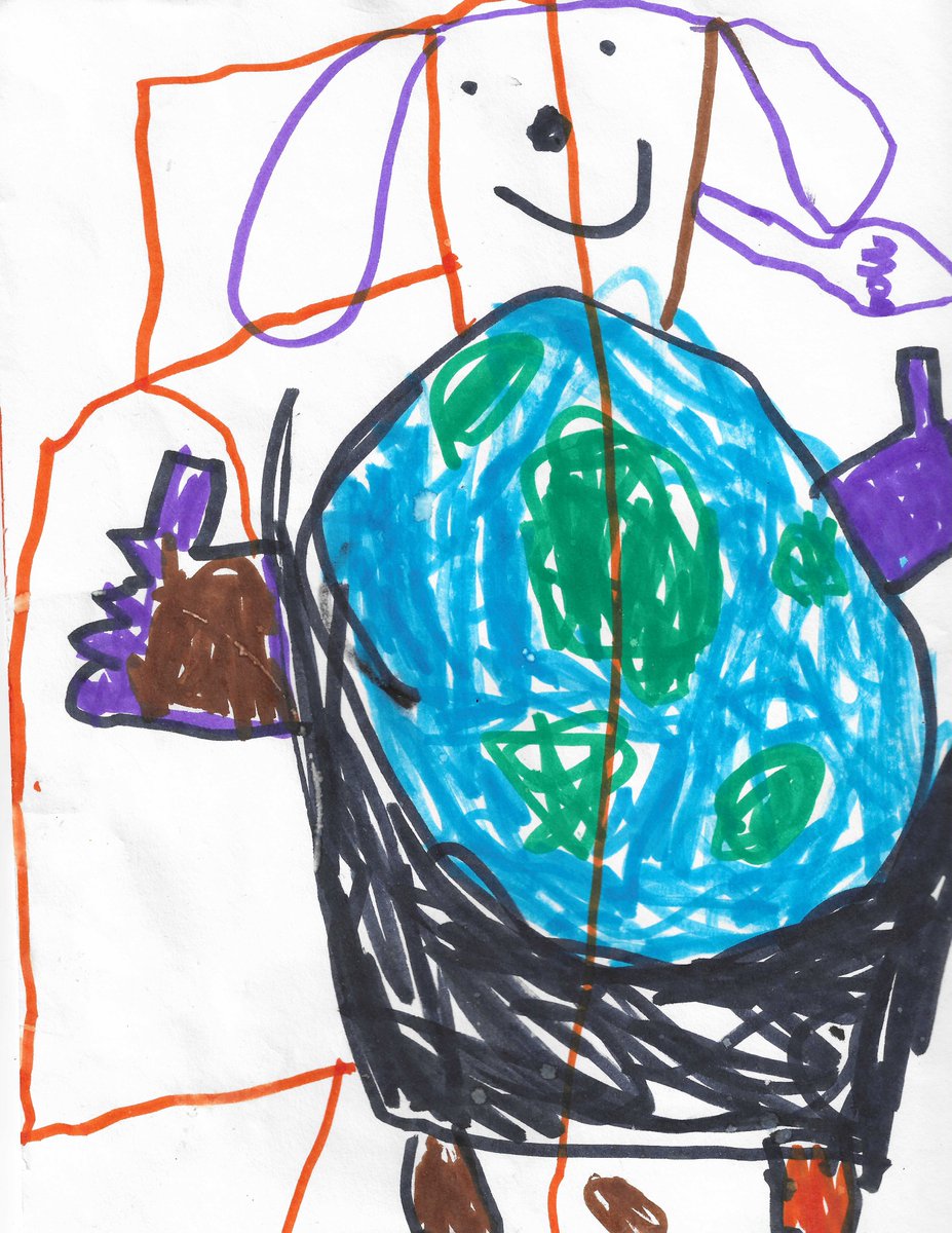 Thatscath's tweet photo. #librarytwitter, I need a working, licensed high school librarian to interview over zoom by Thursday. This technique seems to work for @mariabamfoo so I figured I'd give it a shot. Picture drawn by my 7 year old for attention https://t.co/XsKUKiTy8y