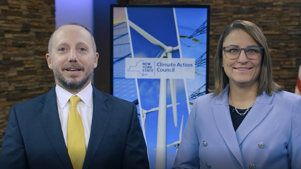 NYSERDA's tweet photo. Hear directly from #ClimateActionCouncil co-chairs, @NYSDEC @BasilSeggos and @NYSERDA @Doreen_M_Harris, on the #ScopingPlan, & its actions to reduce harmful emissions, & benefits to NYers. https://t.co/LPBMRuQd3Z https://t.co/2zDhnnPt7m