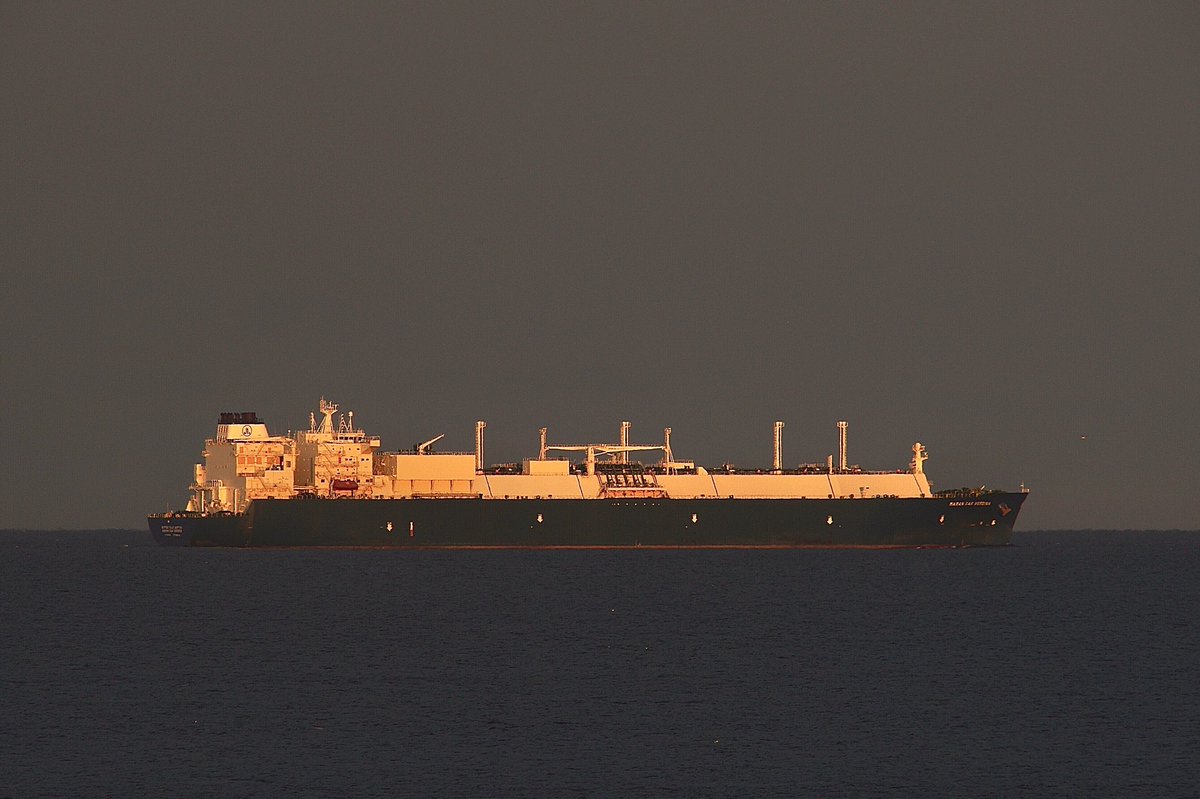 The MARAN GAS VERGINA, IMO:9732369 destination unknown, flying the flag of Greece 🇬🇷. #ShipsInPics #LNGTanker #MaranGasVergina