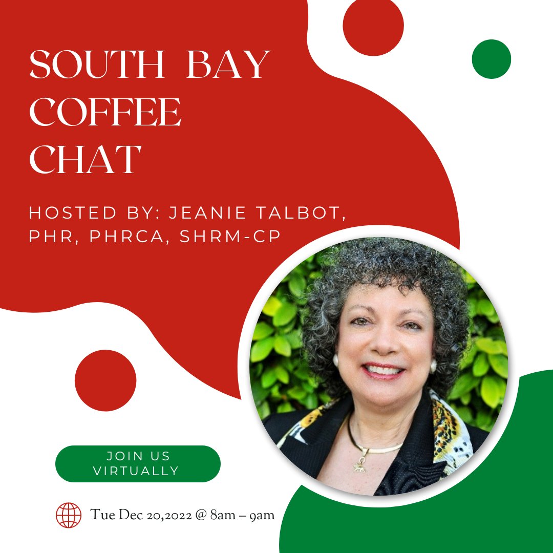 PIHRASouthBay's tweet photo. Join us tomorrow morning for our South Bay Exclusive COFFEE CHAT!!!
Grab your favorite morning "wake-up" and join us for enlightening discussions about industry, best practices, and NETWORKING opportunities! This is an hour of free-flow dialogue.

Join us on Zoom! https://t.co/greZ6xIStM