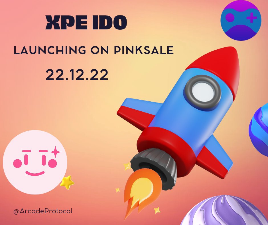 Mark your calendars📅 - the <a href="/arcadeprotocol/">Arcade Protocol 🕹</a>  #XPE #IDO launches on Thurday 22nd December on Pinksale! 🚀

MERRY CHRISTMAS 

#XPE #IDO #arcadeprotocol #pinksale