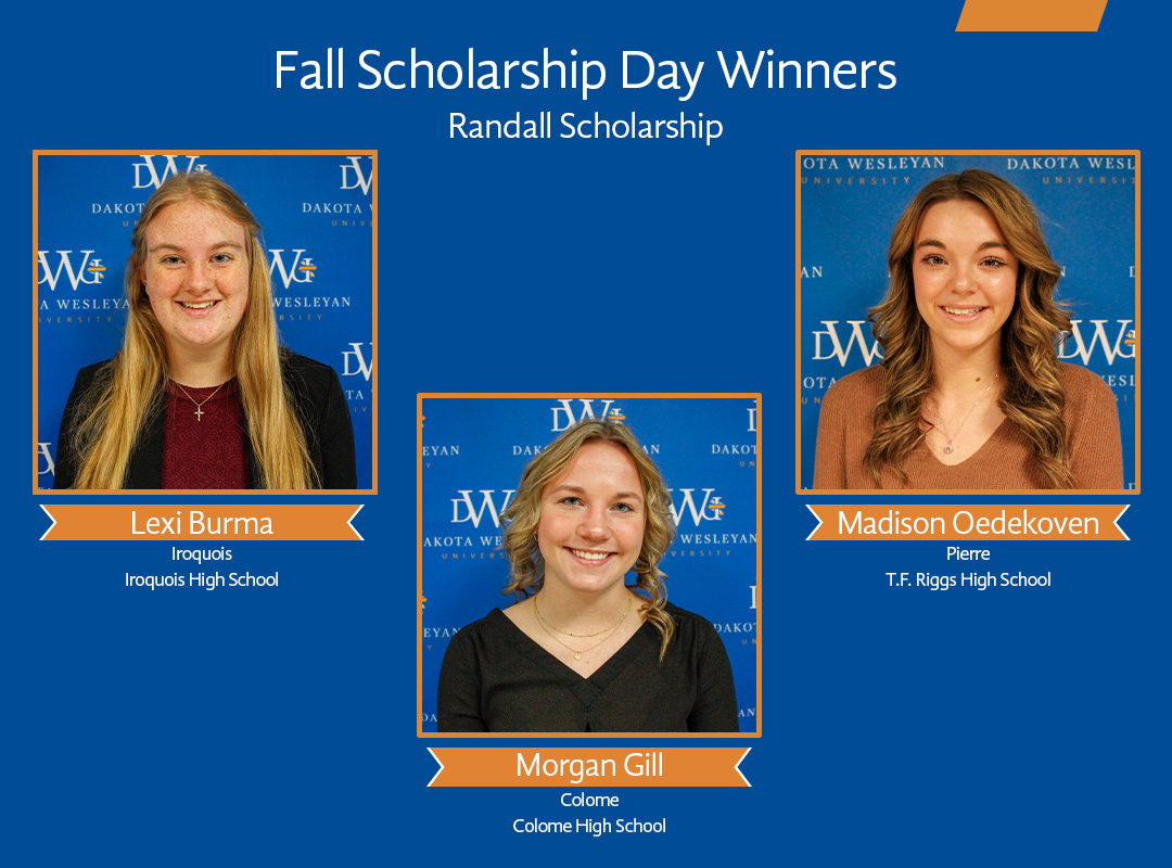 DakotaWesleyan's tweet photo. 28 high school seniors competed last month for the university's most prestigious scholarships as part of DWU's Fall Scholarship Day. Pictured are the Randall Scholarship and Presidential Leadership winners.
See the full list of scholarship recipients here: https://t.co/v2M2oY7b4d https://t.co/uU7ivizyes
