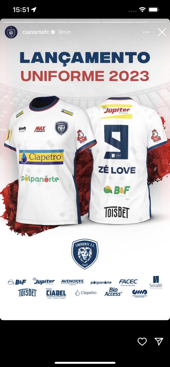 Ze_Love's tweet photo. Lançamento do novo manto @cianortefutebol .. bora vestir a camisa do Love ❤️⚽️.
Uma nova história 🙏⚽️🏆 @ToisBet 
Deus é Fiél ❤️🙏 https://t.co/YHmb2CFpqQ