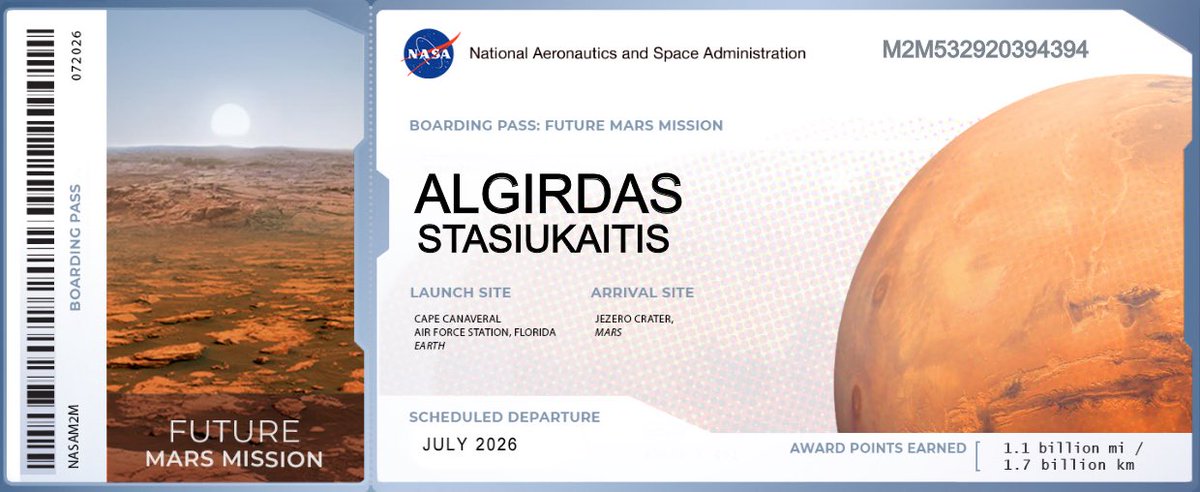 AlgirdasStasiu2's tweet image. I’m very proud that old Lithuanian name which I have will be Red Planet Mars. 
#Comment #ExeterEngland