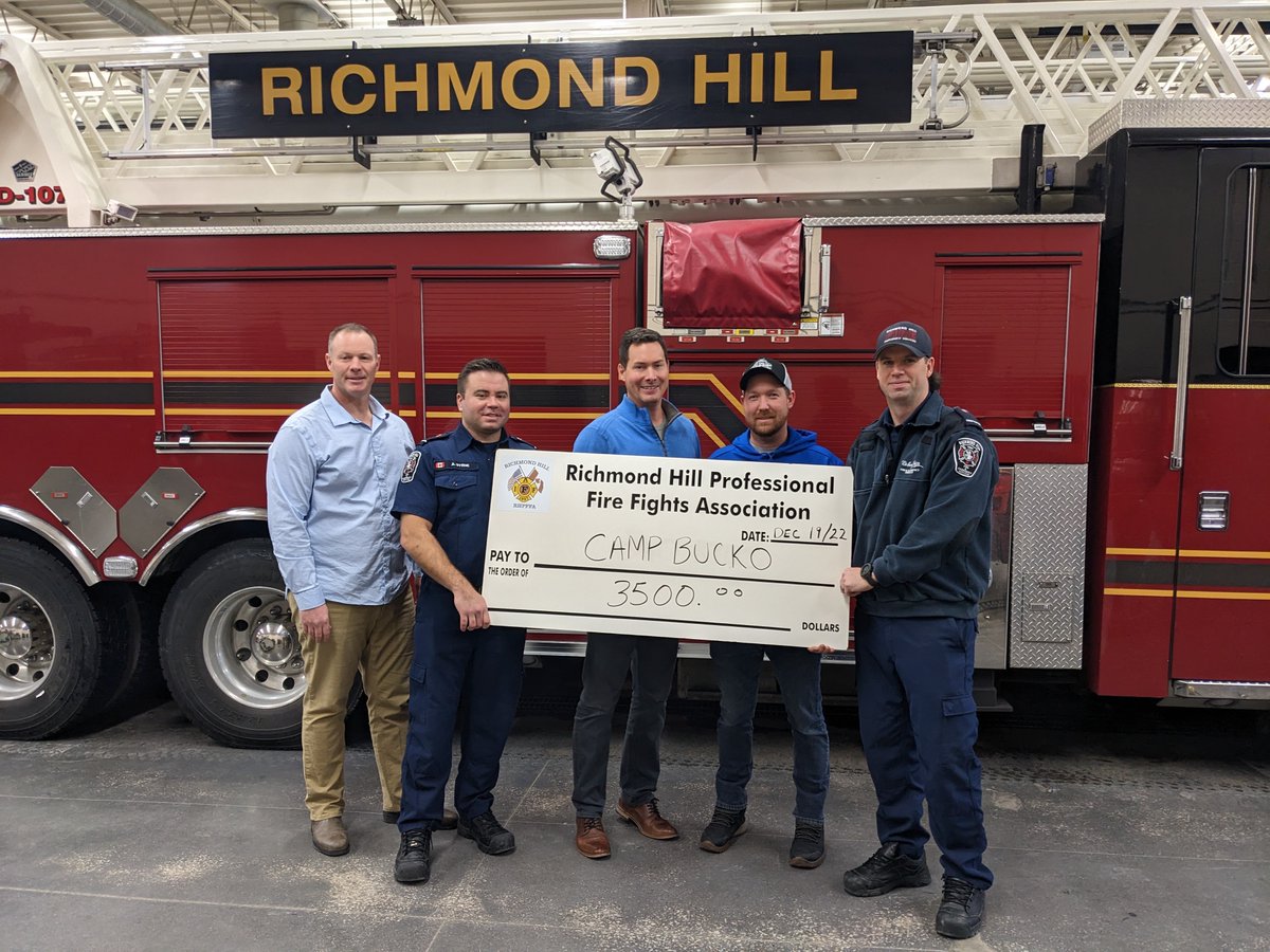 A huge thanks to the Richmond Hill Professional Fire Fights Association (RHPFFA) for raising $3500 at their charity Golf Tournament to donate to our wonderful campers at Camp BUCKO!! 👏🏻⛳️💙