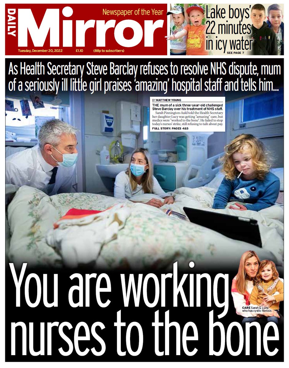 Tuesday's Mirror: 'You are working nurses to the bone' #BBCPapers #TomorrowsPapersToday bbc.in/3hHYhBd