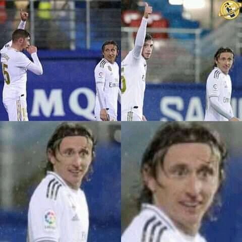 madridissta1902's tweet photo. Flashback de cuando Modric se enteró en pleno partido que Valverde iba a ser padre 😂😂 https://t.co/pMG7ITPE0s