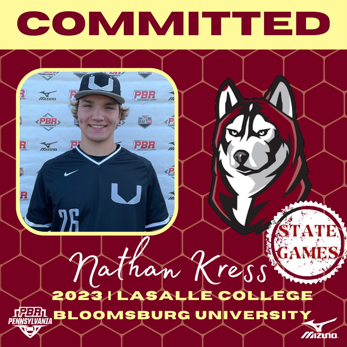 Prep Baseball Pennsylvania (@prepbaseballpa) on Twitter photo 🔥Commitment Watch🔥
2023 3B|SS Nathan Kress (LaSalle College) has committed to Bloomsburg University #congrats
❗Kress is the 1️⃣1️⃣0️⃣th commit from the 2022 PA State Games❗
<a href="/NathanKress26/">Nathan Kress</a> | <a href="/BUHuskiesBase/">Bloomsburg Huskies Baseball</a> | #pbrfamily 🔥Commitment Watch🔥
2023 3B|SS Nathan Kress (LaSalle College) has committed to Bloomsburg University #congrats
❗Kress is the 1️⃣1️⃣0️⃣th commit from the 2022 PA State Games❗
<a href="/NathanKress26/">Nathan Kress</a> | <a href="/BUHuskiesBase/">Bloomsburg Huskies Baseball</a> | #pbrfamily