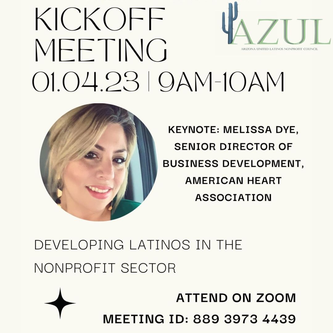 AZImpactForGood's tweet photo. AZUL is kicking off on January 4th! We invite nonprofits to attend our meeting to network, be inspired to advance your career, and possible find a new opportunity! Keynote is Melissa Dye from the American Heart Association. https://t.co/vlLmhK8C6X
#aznonprofits https://t.co/Dbk5CpvHGh