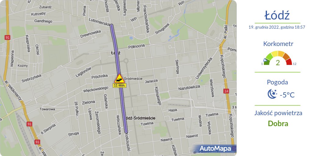 AutoMapa's tweet photo. #ŁÓDŹ
Aktualna #MAPA korków przekraczających 10 minut
⚠️ #Korkometr: 2/12
🕖 Godzina: 19:00
#Traffic #AutoMapaAlert #Korek #Utrudnienia #KorkometrŁÓDŹ https://t.co/BwVlNFZLCF