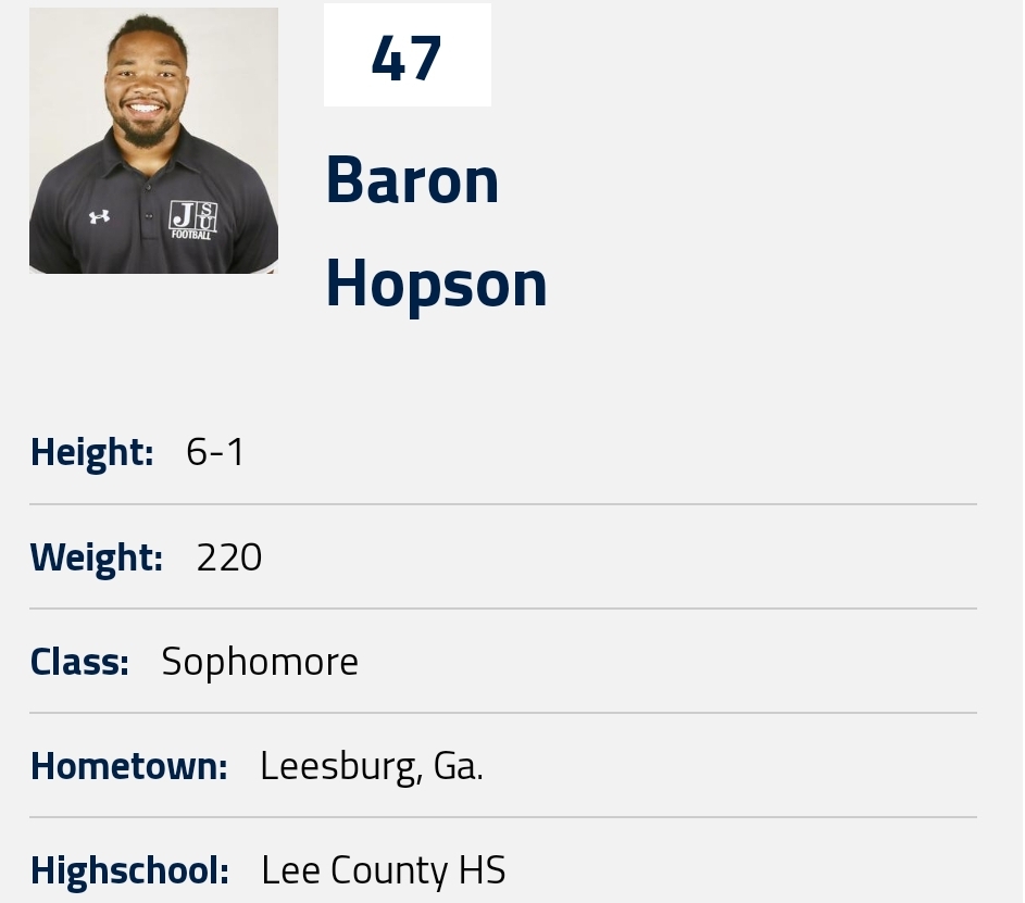 Jackson State LB Baron Hopson entered the transfer portal; he finished the 2022 season with 51 tackles, 7.5 TFL and 4 sacks <a href="/hopson_baron/">Baron Hopson</a>
