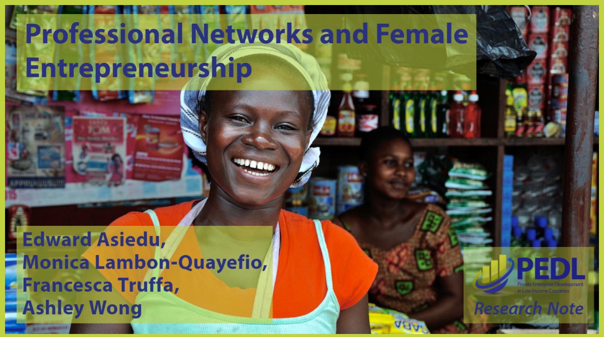 Read the new Research Note from Edward Asiedu, Monica Lambon-Quayefio, @FrancescaTruffa & @ashleyywong. They study how online #networking opportunities and #legal support benefit business #collaborations and #performance in #Ghana. Read more: bit.ly/7926RN #EconTwitter