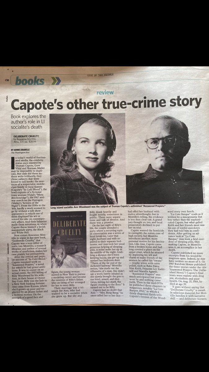 From today’s ⁦<a href="/Newsday/">Newsday</a>⁩. Latest review of Deliberate Cruelty. Very happy with this.