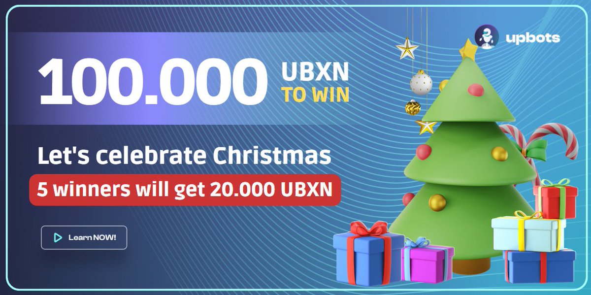 UpBots's tweet image. 🌟 IT'S CHRISTMAS🎄  

🎁 Guess the price of $BTC on the 25th of Dec at 24:00 CET &amp;amp; Win 20.000 $UBXN 🥳

Rules:
👉 Put your bet in comment
👉 Follow us, like the post &amp;amp; share it
👉 Deadline 24th Dec 09:30 CET
👉 5 people get 20,000 UBXN each

#giveaway