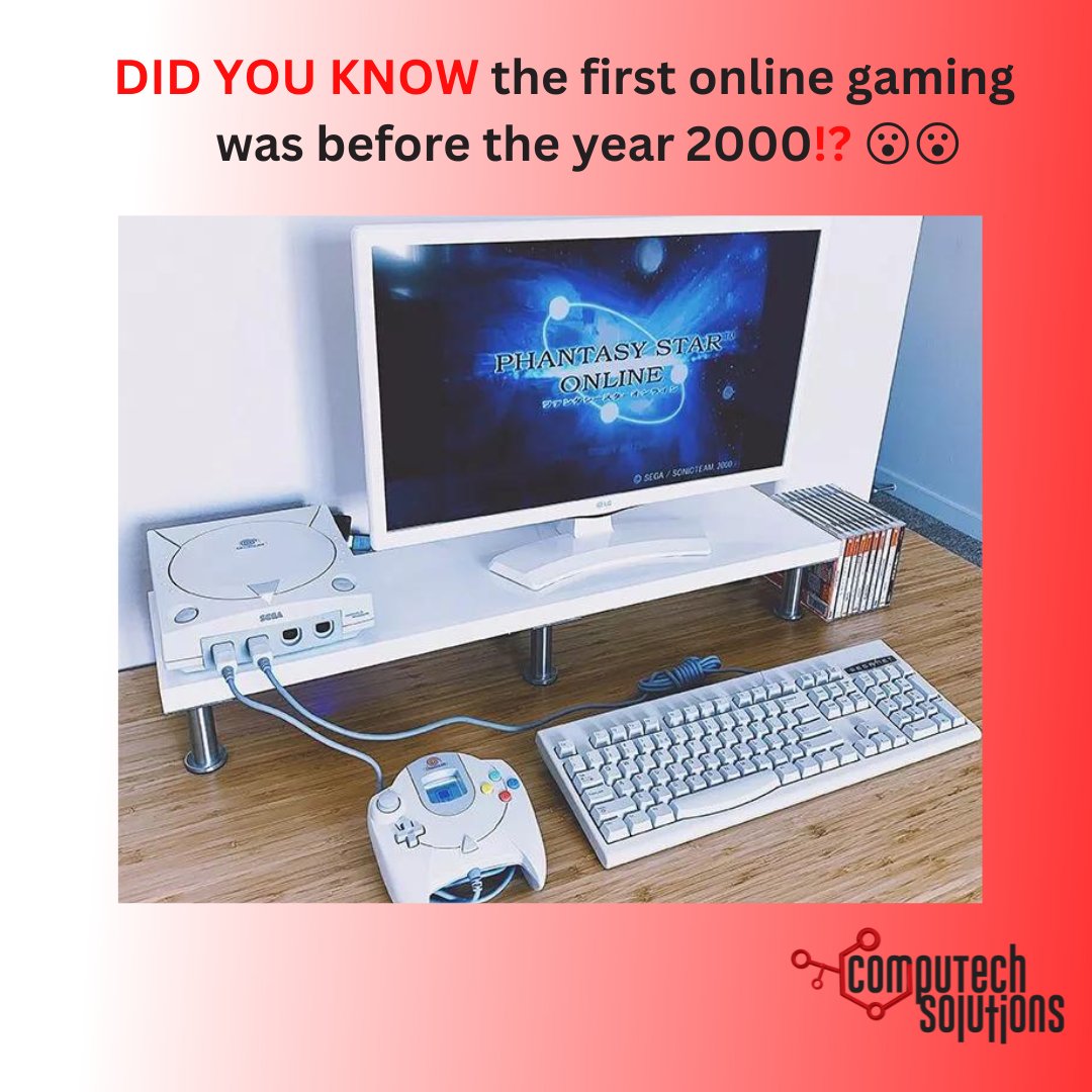 CompuTechbb's tweet photo. #DidYouKnowThursday fact. Did you know #Sega Dreamcast was the first 128bit console and also the first that allowed real-time online gaming?

#DidYouKnow #gamer #gaming #gamingconsole #nowyouknow #barbadostech #computechbb #computechsolutions #barbados #rep246 #repbim #weareIT https://t.co/C4SMwO0aob