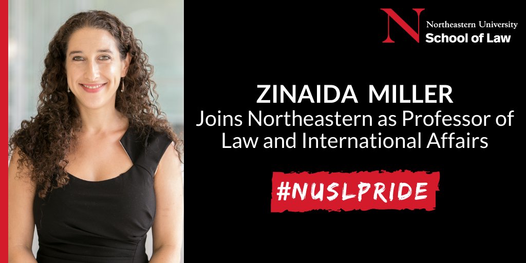 NUSL's tweet photo. We are pleased to share the news that @ZinaidaMiller, a leading authority on transitional justice, human rights and humanitarianism, will join the @Northeastern faculty on January 1 as professor of law and international affairs! #NUSLPride #WIL2023
https://t.co/9W5NIIGdMp https://t.co/9HuFpX0dTj
